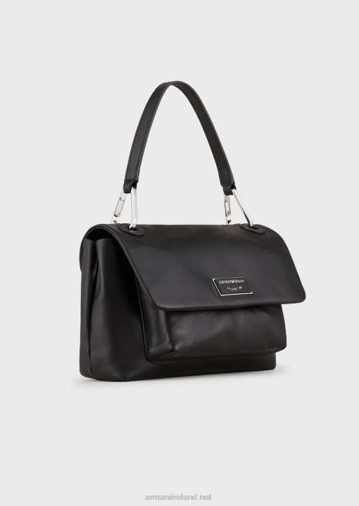 Women 086V717 Myea Bag Ecological-Leather Handbag With Flap Armani Black