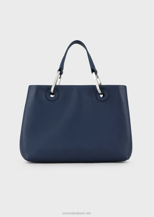 Women 086V718 Small Myea Shopper Bag In Ecological Leather Armani Navy Blue