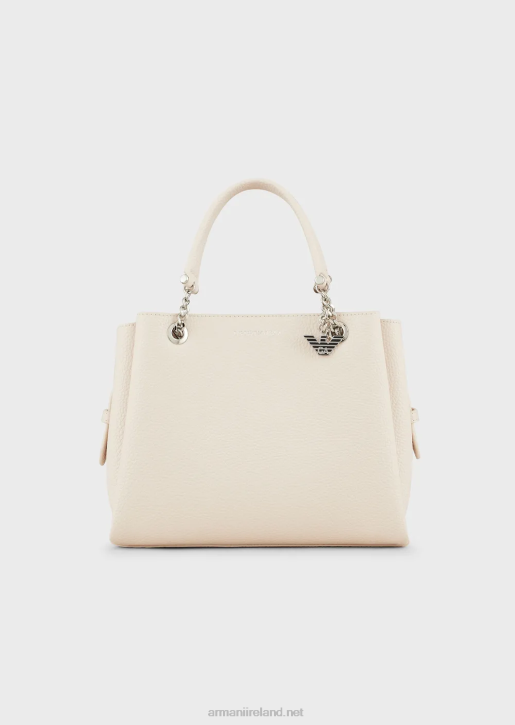 Women 086V726 Palmellato Leather-Effect Handbag With Eagle Charm Armani