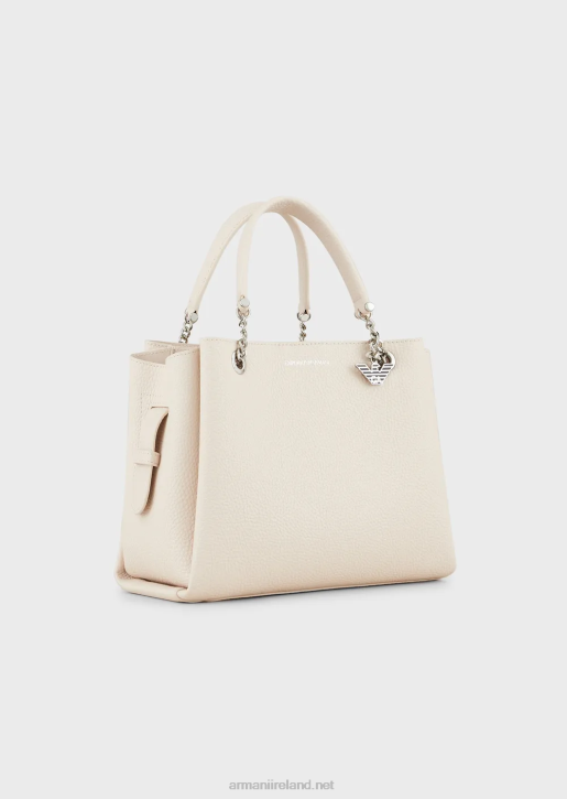 Women 086V726 Palmellato Leather-Effect Handbag With Eagle Charm Armani