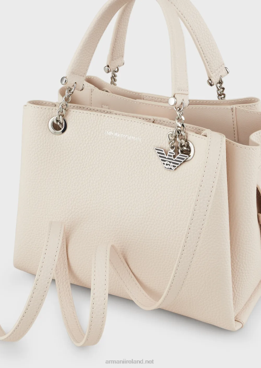 Women 086V726 Palmellato Leather-Effect Handbag With Eagle Charm Armani