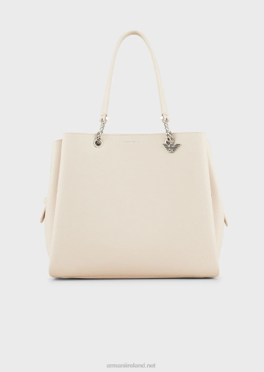 Women 086V731 Palmellato Leather-Effect Shopper Bag With Eagle Charm Armani