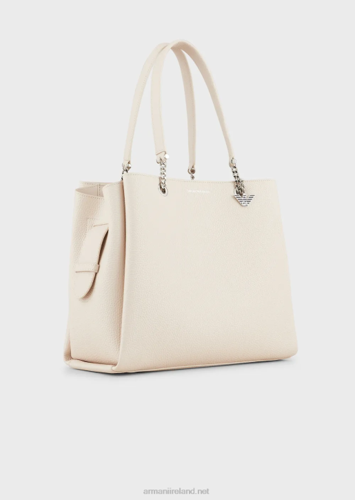 Women 086V731 Palmellato Leather-Effect Shopper Bag With Eagle Charm Armani