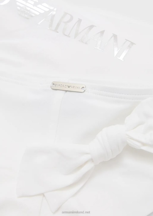 Women 086V2 Recycled Nylon Bandeau Bikini With Logo Armani White