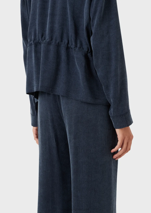 Women 086V2741 Washed Cupro Jacket With Buttons And Drawstring Armani