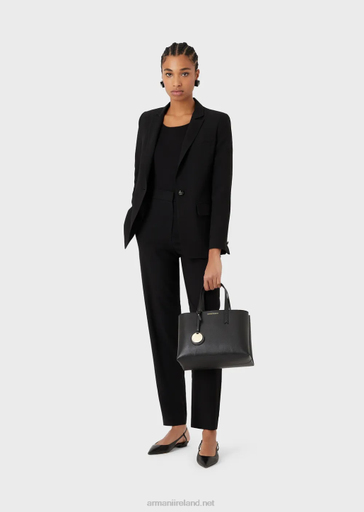 Women 086V33 Single-Breasted Jacket In Stretch Viscose Armani Black