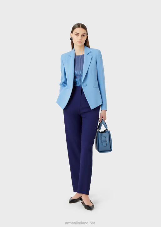 Women 086V40 Cady Crepe Jacket With Lapels Armani