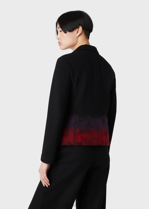 Women 086V42 Single-Breasted Jacket In Wool Blend Jersey Armani