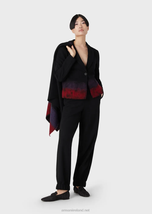 Women 086V42 Single-Breasted Jacket In Wool Blend Jersey Armani