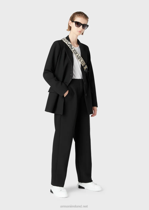 Women 086V43 Travel Essentials Recycled Stretch-Cady Blazer Armani Black
