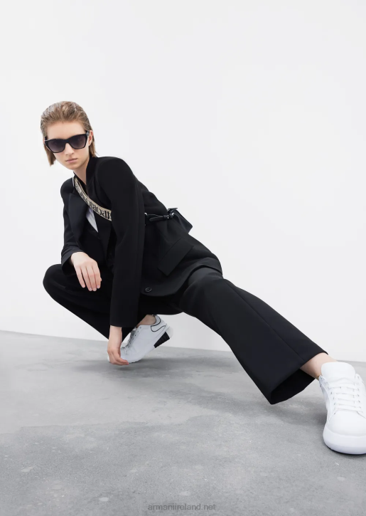 Women 086V43 Travel Essentials Recycled Stretch-Cady Blazer Armani Black