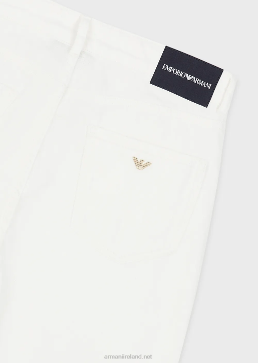 Women 086V2746 J47 Medium/High-Waisted, Flared Jeans In Garment-Dyed Bull Fabric Armani White