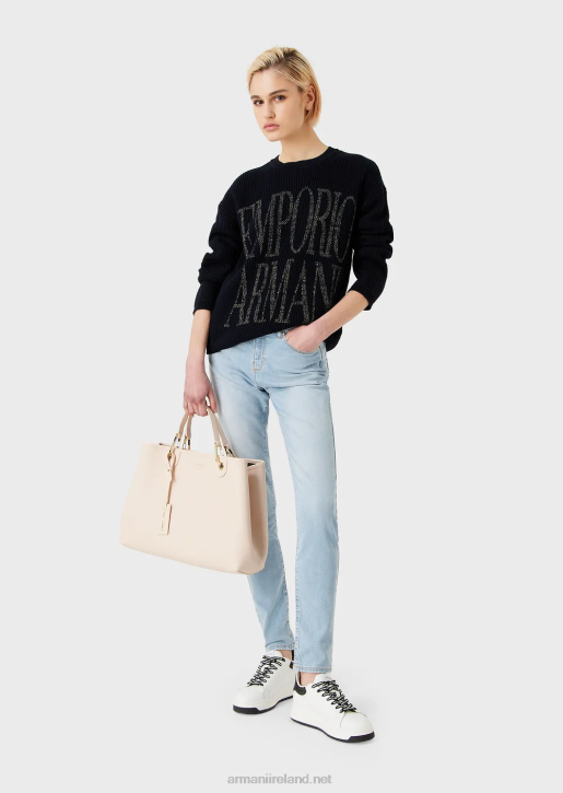Women 086V2747 J20 High-Waisted Super Skinny-Leg Faded Comfort-Denim Jeans Armani Light Blue