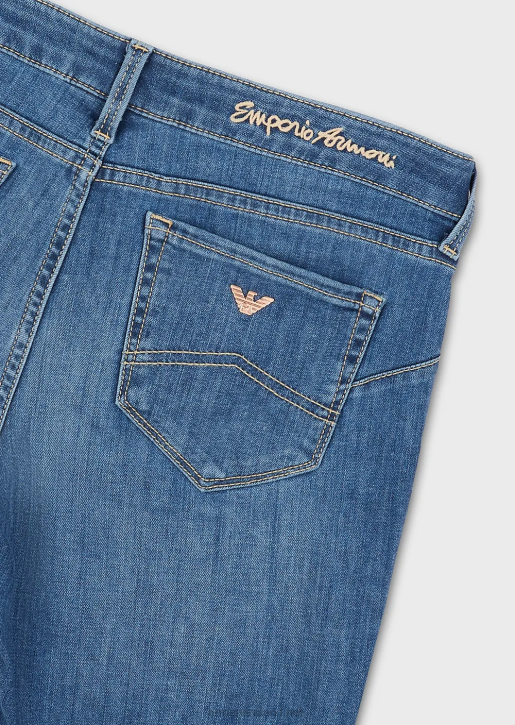 Women 086V2748 J23 Mid-Rise, Super-Skinny Jeans In Stretch Tencel Denim Armani Medium Blue