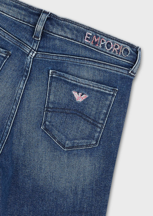 Women 086V2749 J20 High-Waisted Super Skinny-Fit Stonewashed Organic Comfort-Denim Jeans Armani Medium Blue
