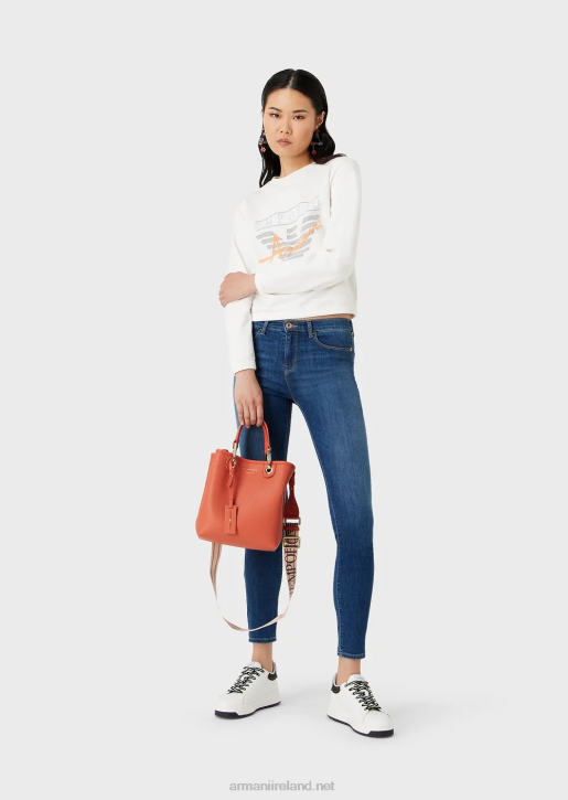 Women 086V2750 J20 High-Waisted, Super-Skinny Jeans In Stretch Tencel Denim Armani Dark Blue