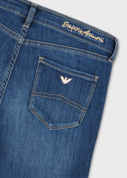 Women 086V2750 J20 High-Waisted, Super-Skinny Jeans In Stretch Tencel Denim Armani Dark Blue