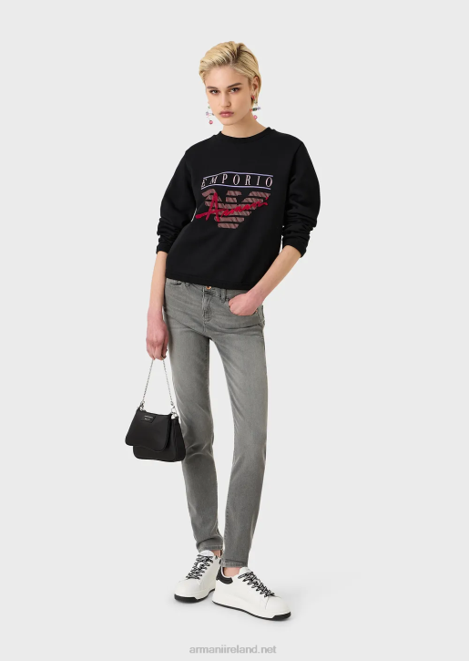 Women 086V2751 J20 High-Waisted, Super-Skinny Jeans In Stretch Tencel Denim Armani Gray