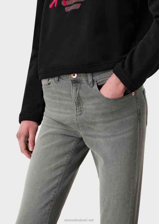 Women 086V2751 J20 High-Waisted, Super-Skinny Jeans In Stretch Tencel Denim Armani Gray