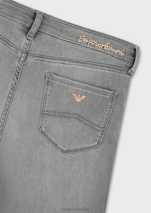 Women 086V2751 J20 High-Waisted, Super-Skinny Jeans In Stretch Tencel Denim Armani Gray