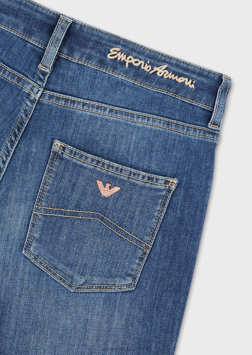 Women 086V2755 J18 High-Waisted, Skinny Jeans In Stretch Tencel Denim Armani Dark Blue