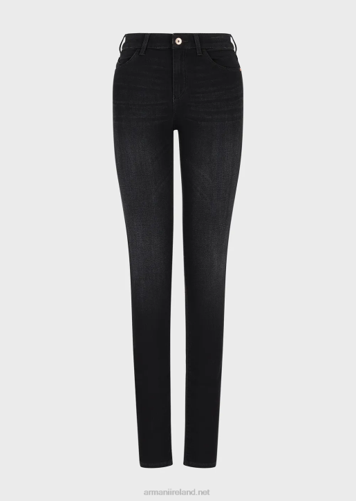 Women 086V2756 J18 High-Waisted, Skinny Jeans In Stretch Tencel Denim Armani Black