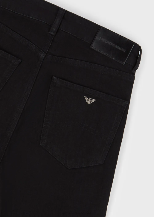Women 086V2764 J47 Medium High-Waisted, Flared Leg, Rinsed Comfort-Denim Jeans Armani Black