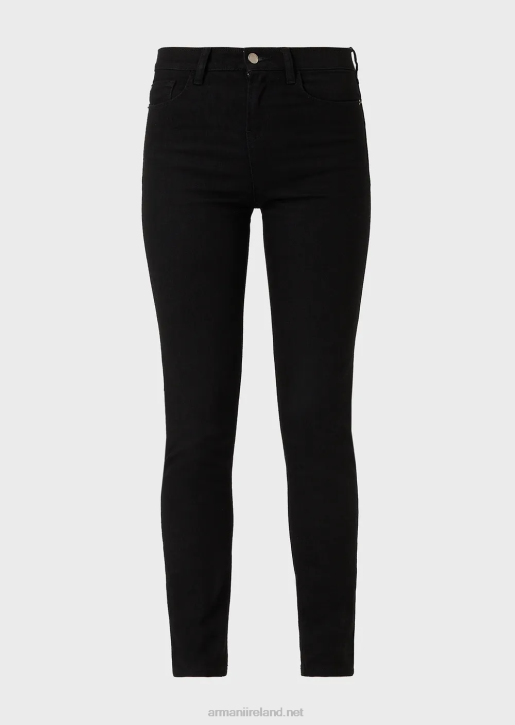 Women 086V2766 J20 High-Waisted, Super Skinny-Leg Jeans In Rinsed Comfort Denim Armani Black