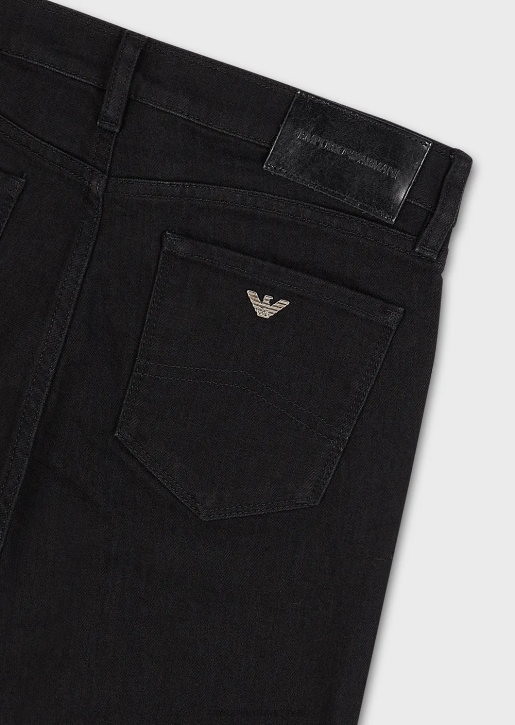 Women 086V2766 J20 High-Waisted, Super Skinny-Leg Jeans In Rinsed Comfort Denim Armani Black