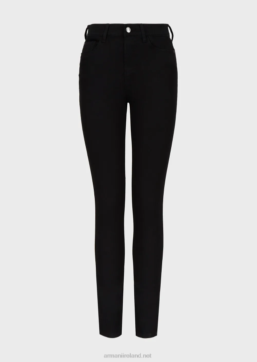 Women 086V2767 J20 High-Waisted, Super Skinny-Leg Stretch Denim Jeans Armani Black