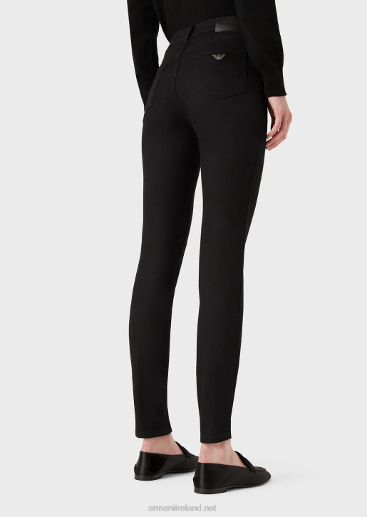 Women 086V2767 J20 High-Waisted, Super Skinny-Leg Stretch Denim Jeans Armani Black