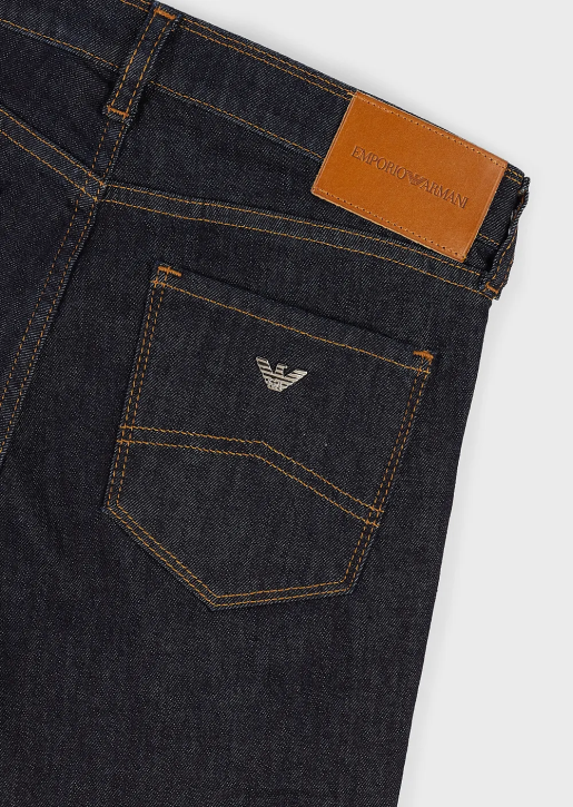 Women 086V2769 J20 High-Waisted, Super Skinny-Leg Jeans In Mercerised Comfort Denim Armani Navy Blue