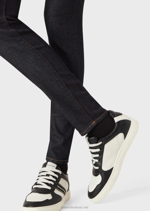 Women 086V2769 J20 High-Waisted, Super Skinny-Leg Jeans In Mercerised Comfort Denim Armani Navy Blue