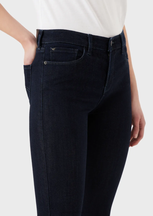 Women 086V2770 J20 High-Waisted, Super Skinny-Leg Lyocell Denim Jeans Armani Dark Blue