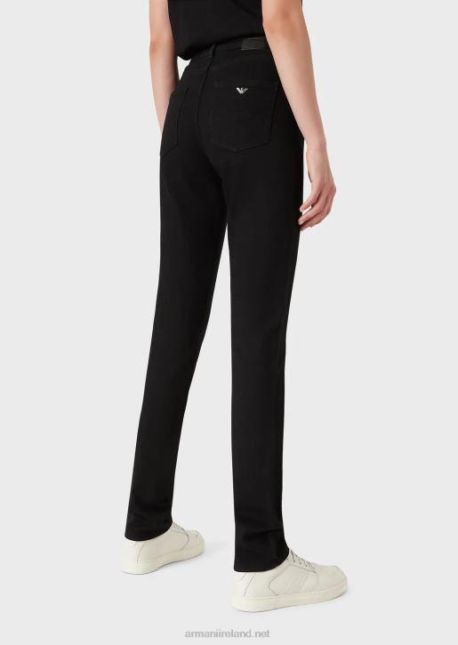 Women 086V2771 J18 High-Waisted Skinny-Fit Rinsed Comfort-Denim Jeans Armani Black