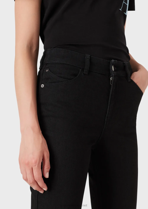 Women 086V2771 J18 High-Waisted Skinny-Fit Rinsed Comfort-Denim Jeans Armani Black