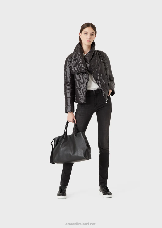Women 086V2772 J18 High-Waisted Skinny-Fit Stonewashed Comfort-Denim Jeans Armani Black