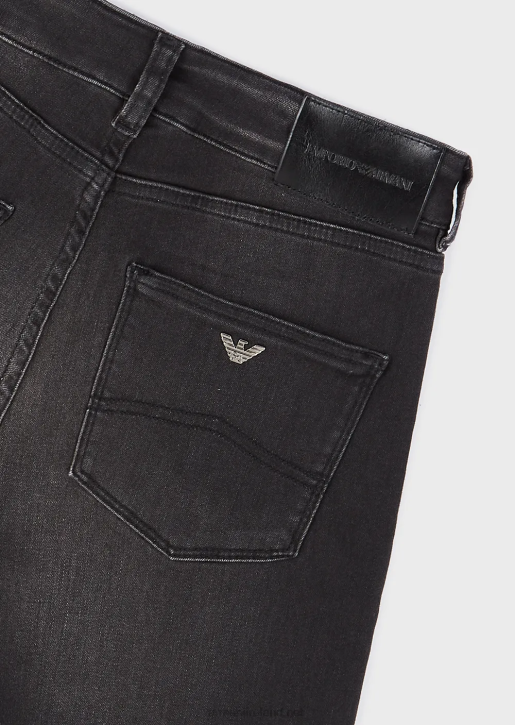 Women 086V2772 J18 High-Waisted Skinny-Fit Stonewashed Comfort-Denim Jeans Armani Black