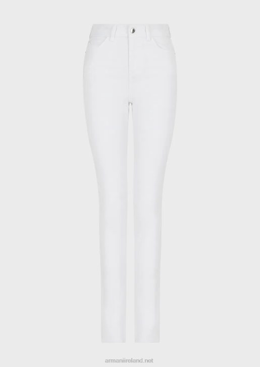 Women 086V2773 J18 High Waist Skinny-Leg Jeans In Comfort Bull-Denim Armani White