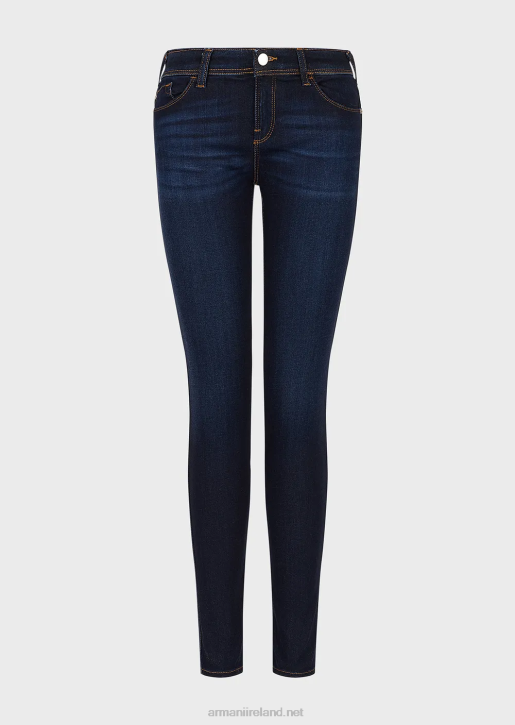Women 086V2774 J28 Medium-Waisted, Super Skinny-Leg Lyocell Denim Jeans Armani Dark Blue