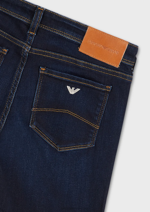 Women 086V2774 J28 Medium-Waisted, Super Skinny-Leg Lyocell Denim Jeans Armani Dark Blue