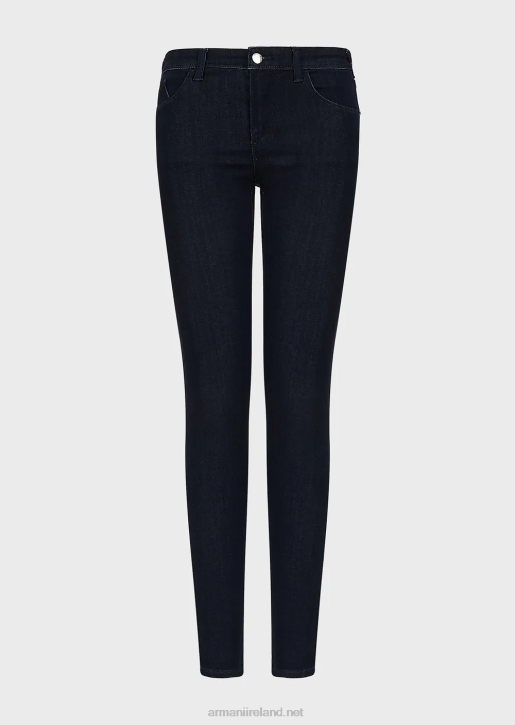 Women 086V2775 J28 Medium-Waisted, Super Skinny-Leg Jeans In Viscose-Blend Denim Armani Denim
