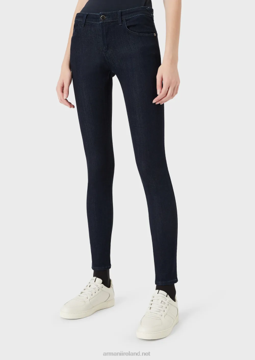 Women 086V2775 J28 Medium-Waisted, Super Skinny-Leg Jeans In Viscose-Blend Denim Armani Denim