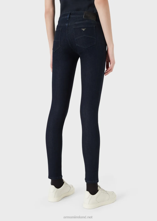 Women 086V2775 J28 Medium-Waisted, Super Skinny-Leg Jeans In Viscose-Blend Denim Armani Denim