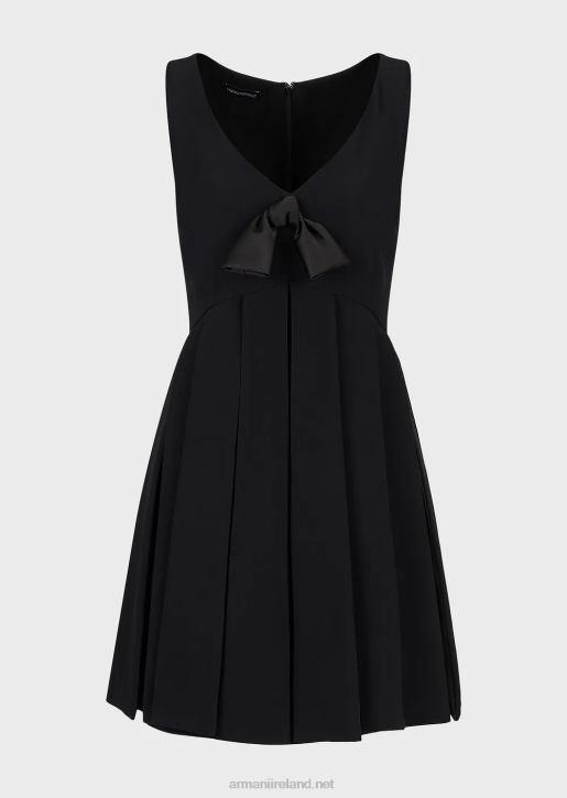Women 086V104 Flared Dress With Envers Satin Bow And Fringes Armani
