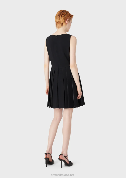 Women 086V104 Flared Dress With Envers Satin Bow And Fringes Armani