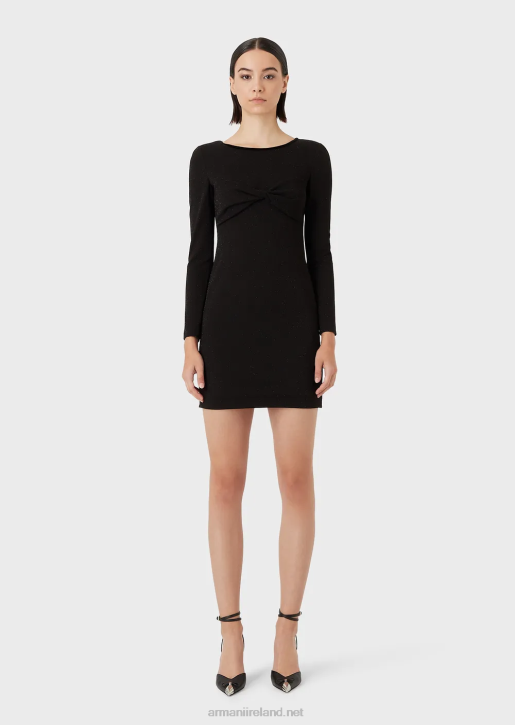 Women 086V117 Sheath Dress With Lurex Bow Detail Armani Black