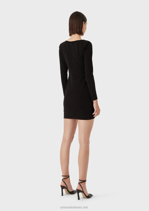 Women 086V117 Sheath Dress With Lurex Bow Detail Armani Black