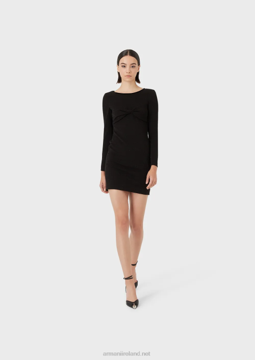 Women 086V117 Sheath Dress With Lurex Bow Detail Armani Black
