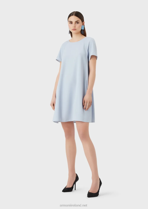 Women 086V80 Flared Dress In Technical Cady With Buttons Armani